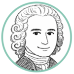 にこやかに微笑む哲学者ルソーのスケッチ風イラスト。ユーザーの自ら学ぶ力を信じるという、記事の温かいメッセージを表現しています。